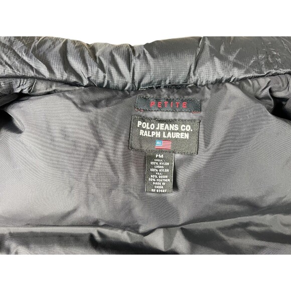 Polo Jean Co Ralph Lauren Down Puffer Vest  Size MP  Black Outdoor Gorpcore - Picture 10 of 12